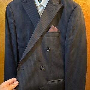 100% Wool Black Pinstripe Men's Blazer